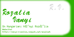 rozalia vanyi business card